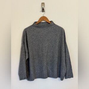 Pilcro Anthropologie Alani Women's 1x Cashmere Grey Sweater Mock Neck NWT $148
